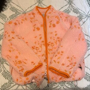 Pink Wool Mix Fleece Embroidered Jacket (M/L)